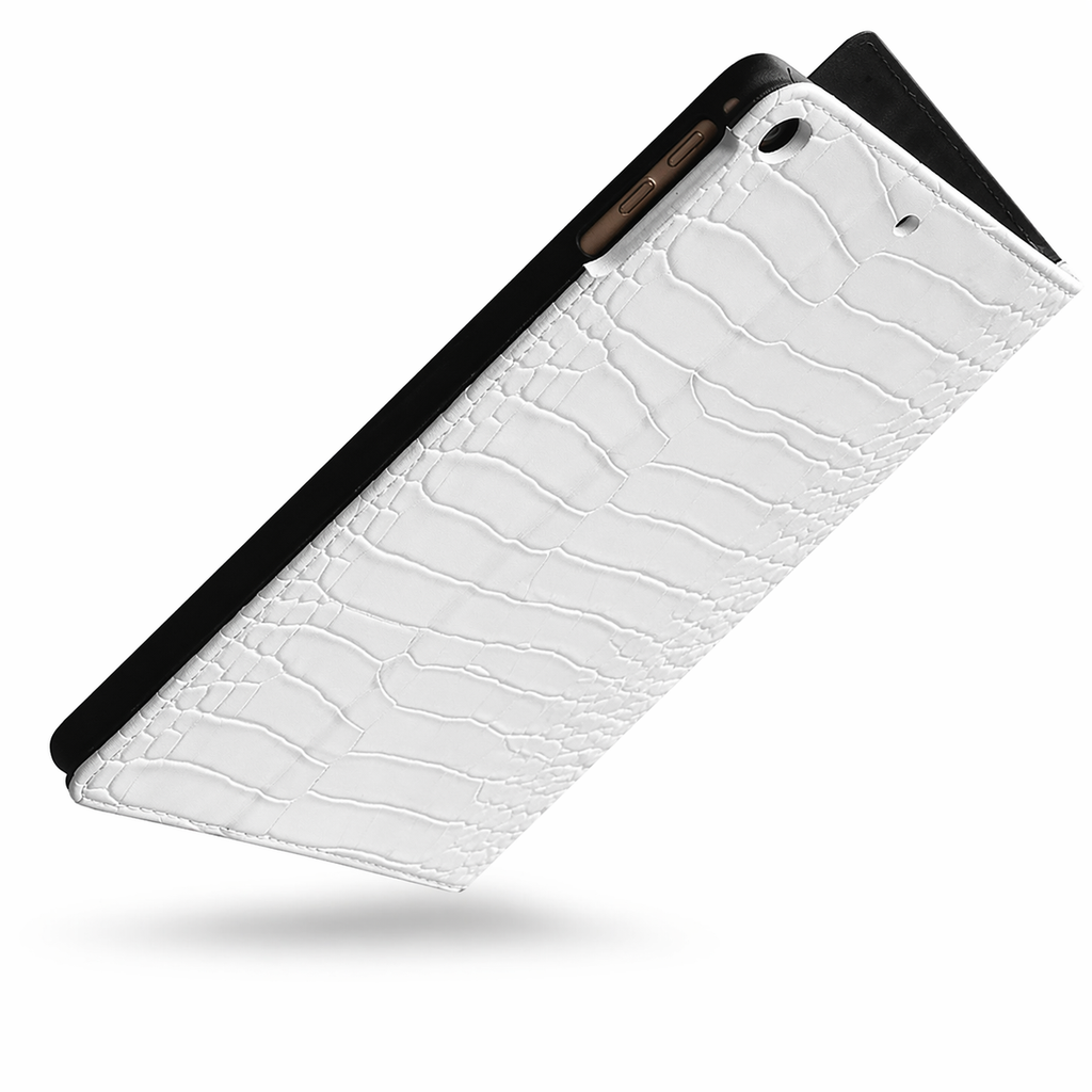Crème Personalized Crocodile Leather iPad Case and Stand VEV46855