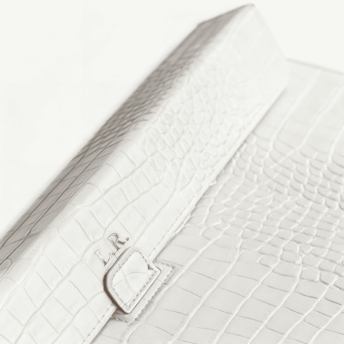 Crème Personalized Crocodile Leather Laptop Sleeve and Stand #RSA12914