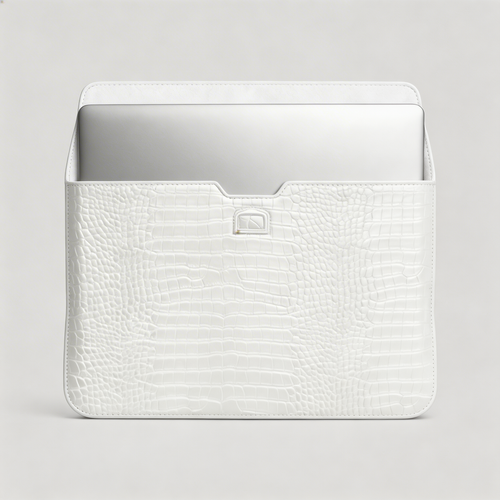 Crème Personalized Crocodile Leather Laptop Sleeve and Stand #RSA12914