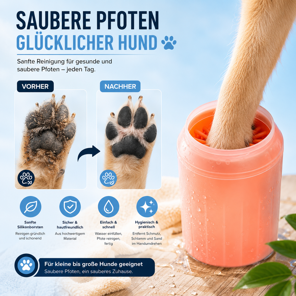 Ruhepfote Pfotenreiniger für Hunde – Saubere Pfoten in Sekunden