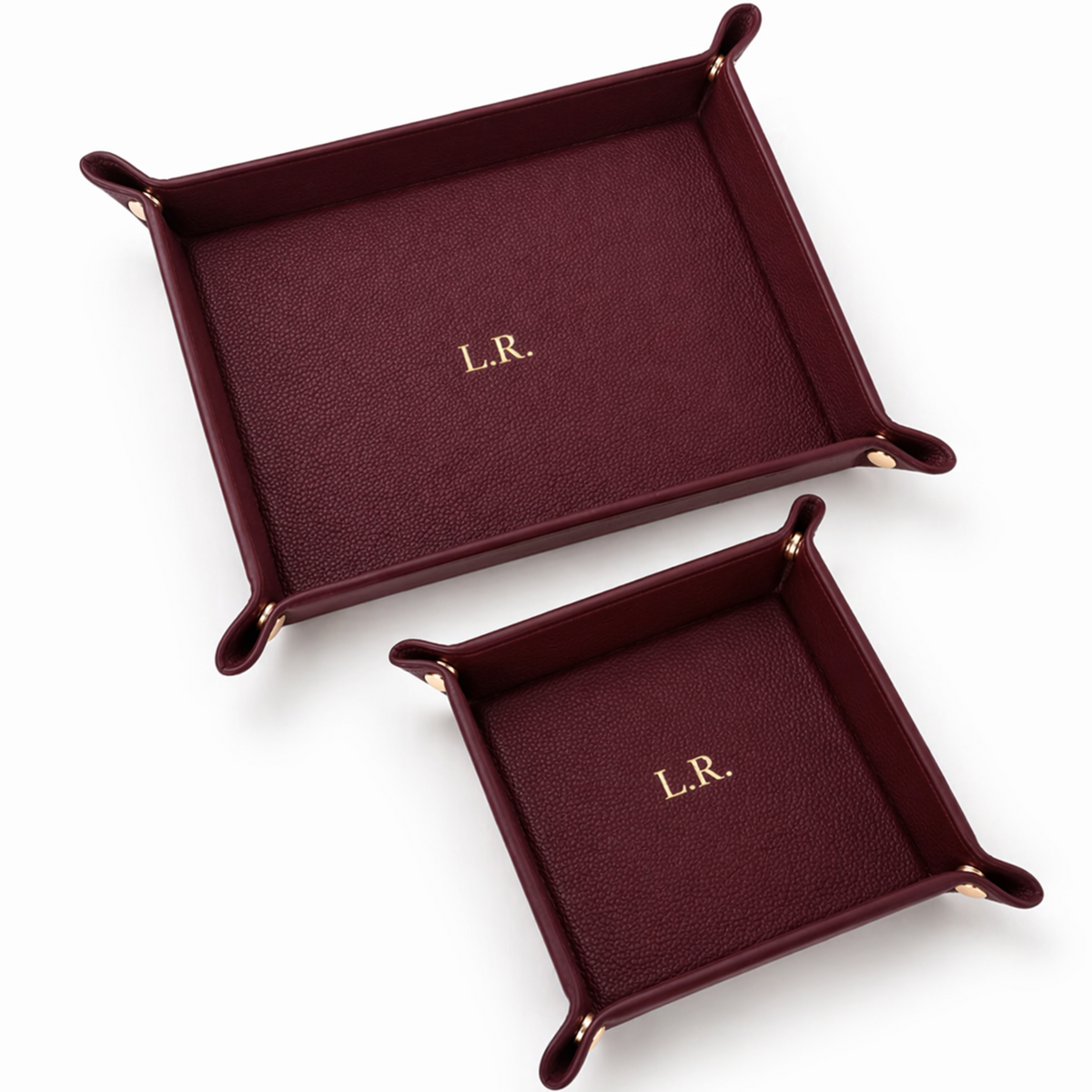 Crimson Personalized Pebble Texture Leather Organizer