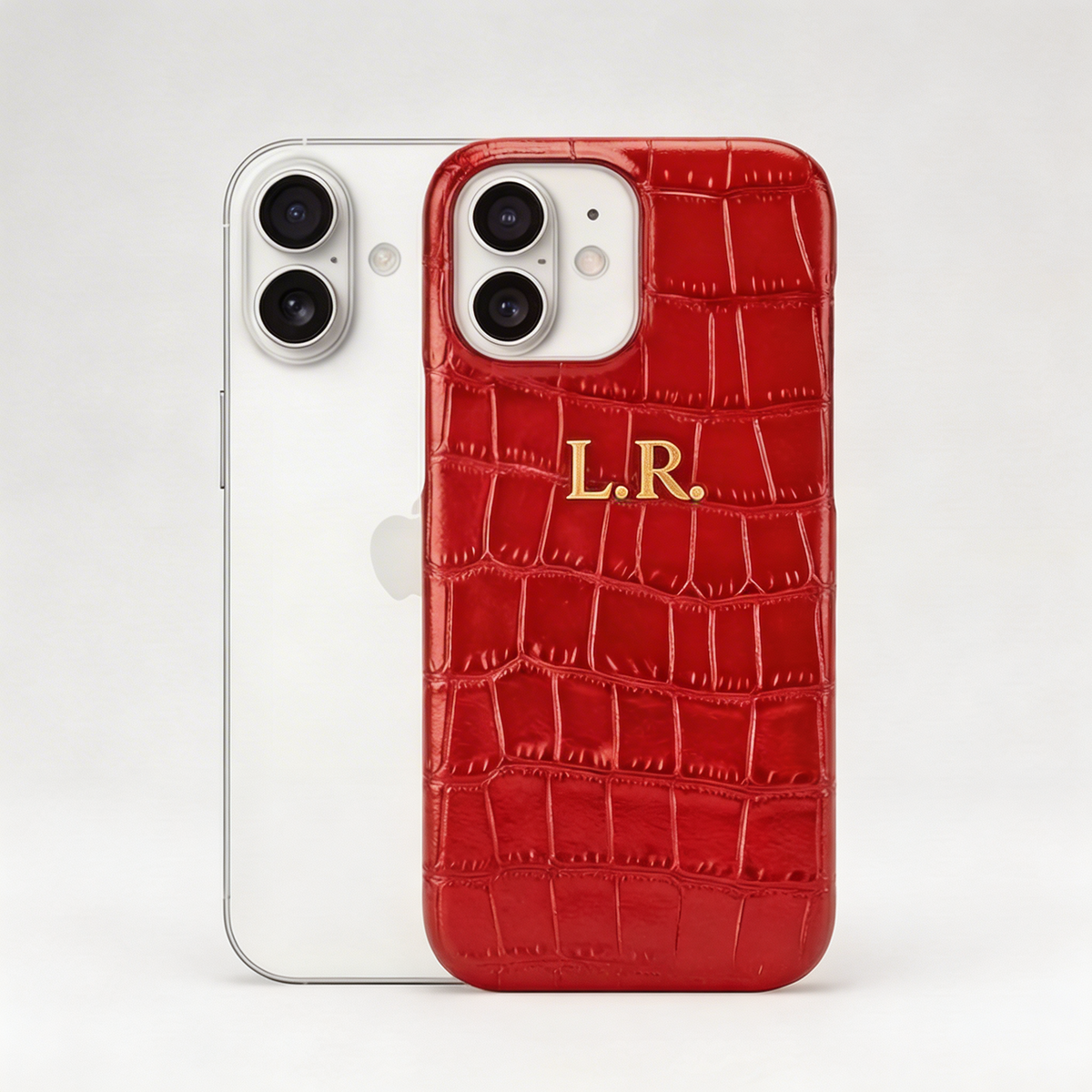 Crimson Personalized Crocodile Leather iPhone Case VEV46279