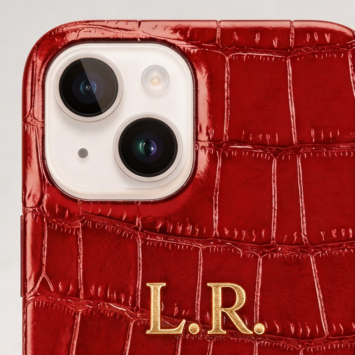 Crimson Personalized Crocodile Leather iPhone Case VEV46279
