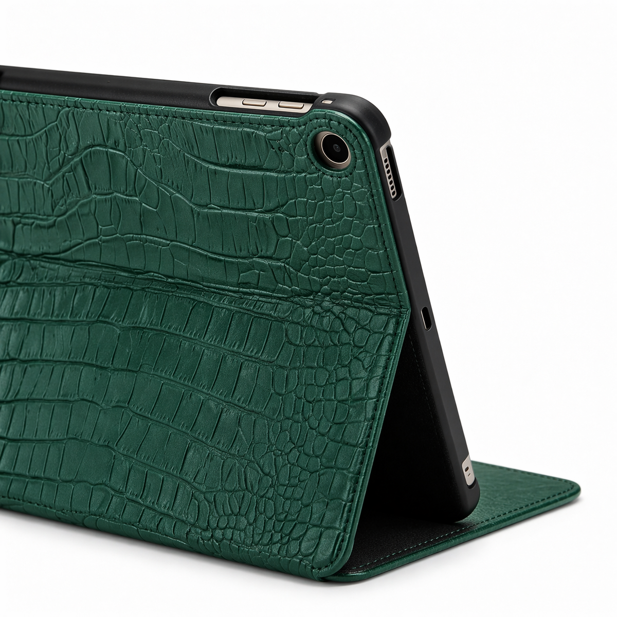 Pine Personalized Crocodile Leather iPad Case and Stand #VEV46160