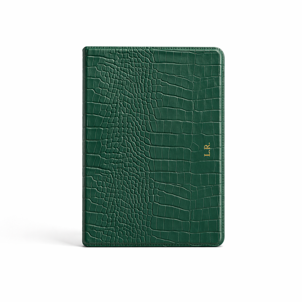 Pine Personalized Crocodile Leather iPad Case and Stand #VEV46160