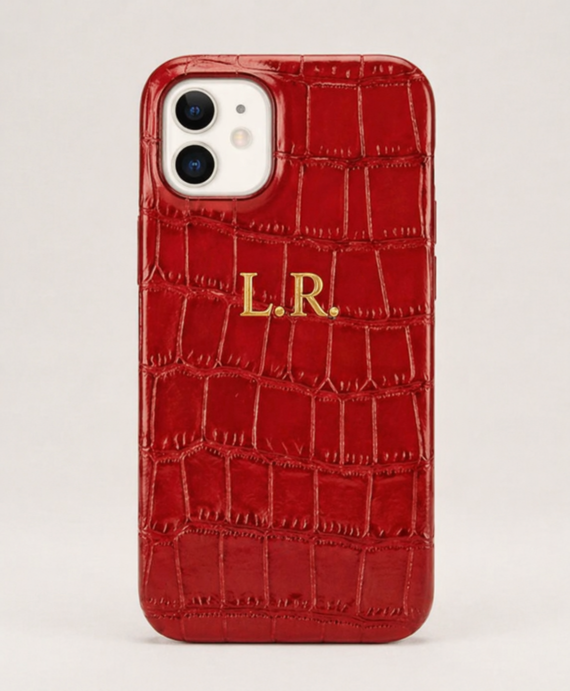 Crimson Personalized Crocodile Leather iPhone Case VEV46279