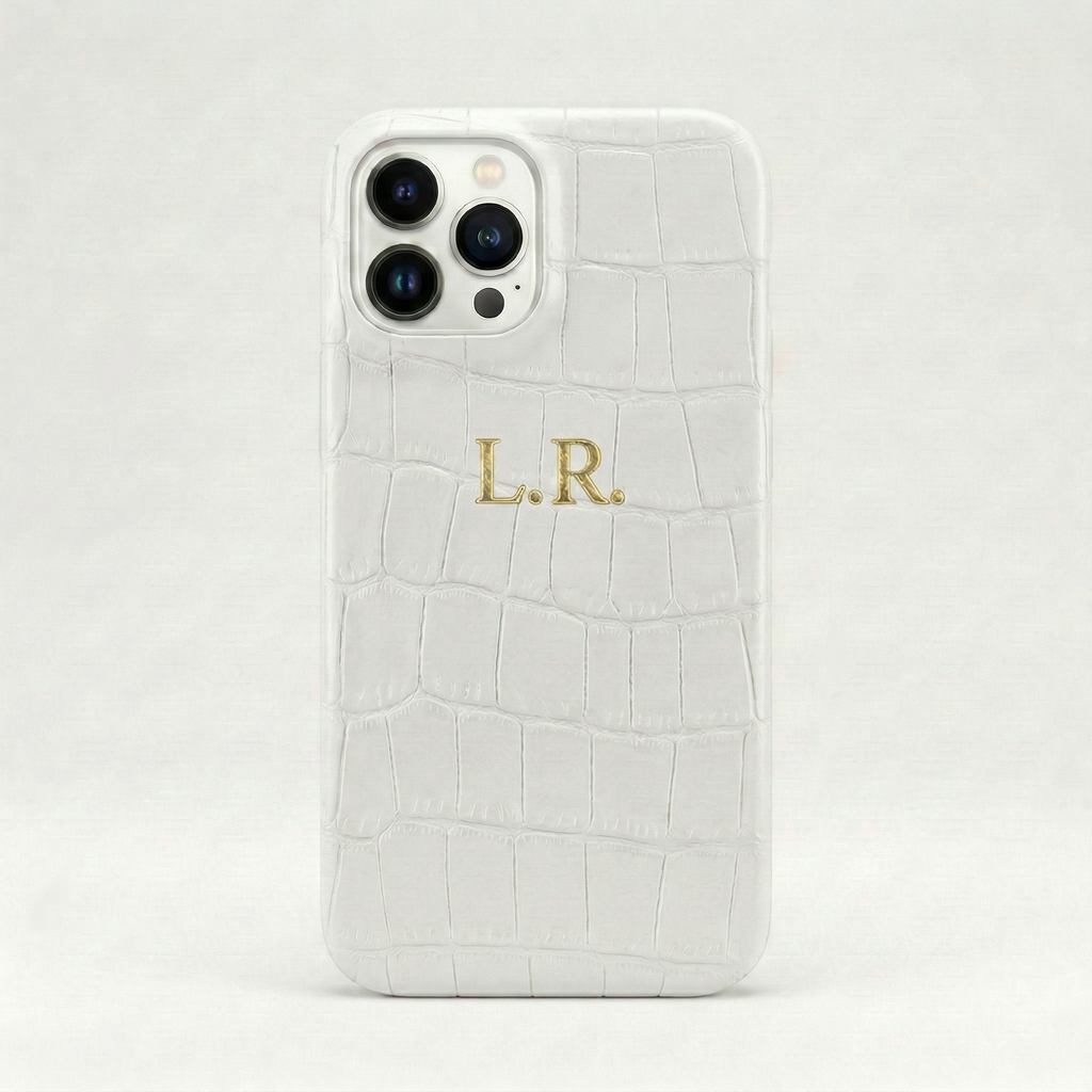 Crème Personalized Crocodile Leather iPhone Case #ELE7596