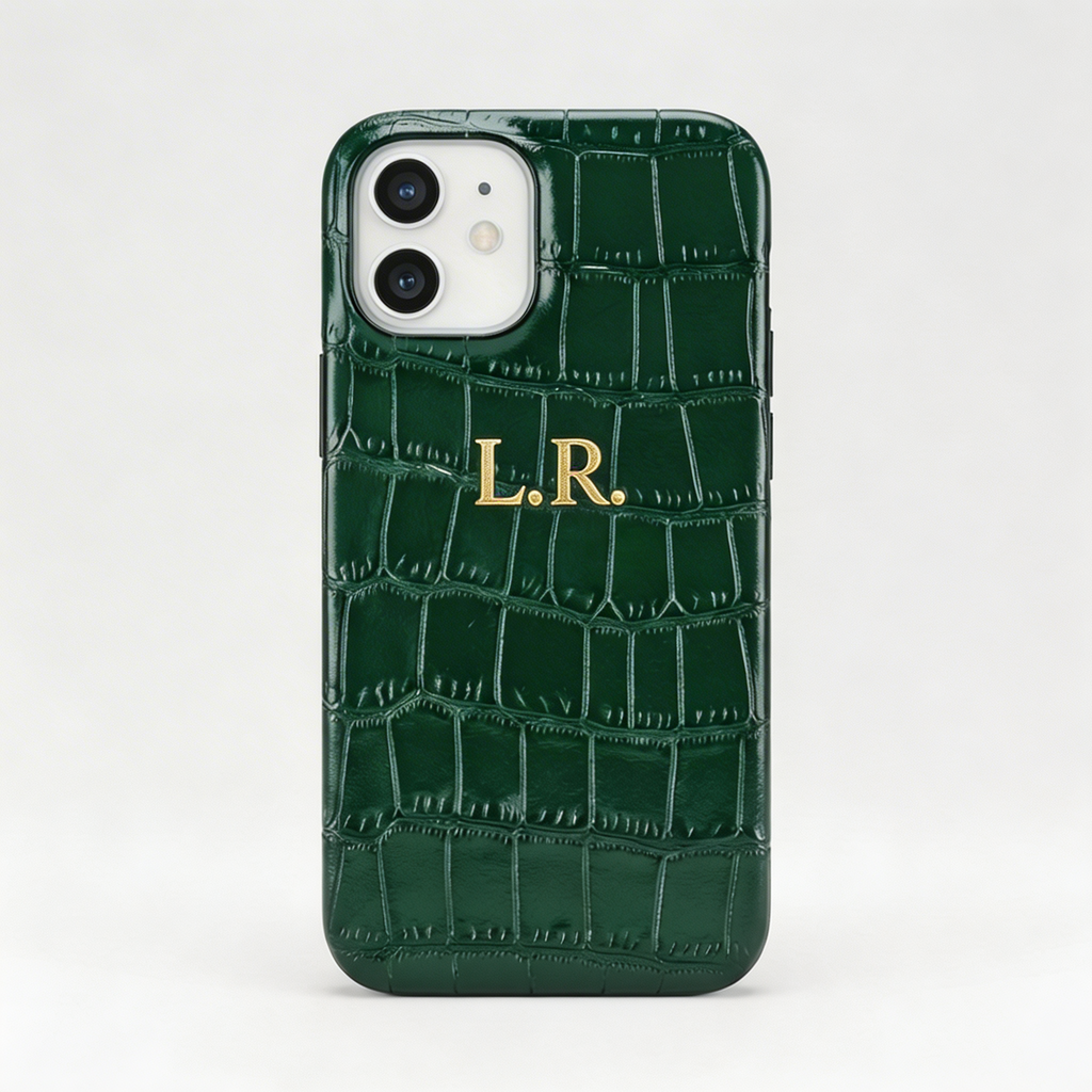 Pine Personalized Crocodile Leather iPhone Case