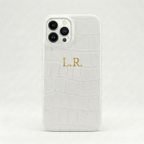 Crème Personalized Crocodile Leather iPhone Case #ELE7596