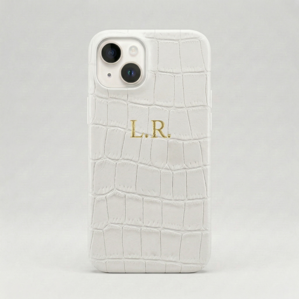 Crème Personalized Crocodile Leather iPhone Case #ELE7596