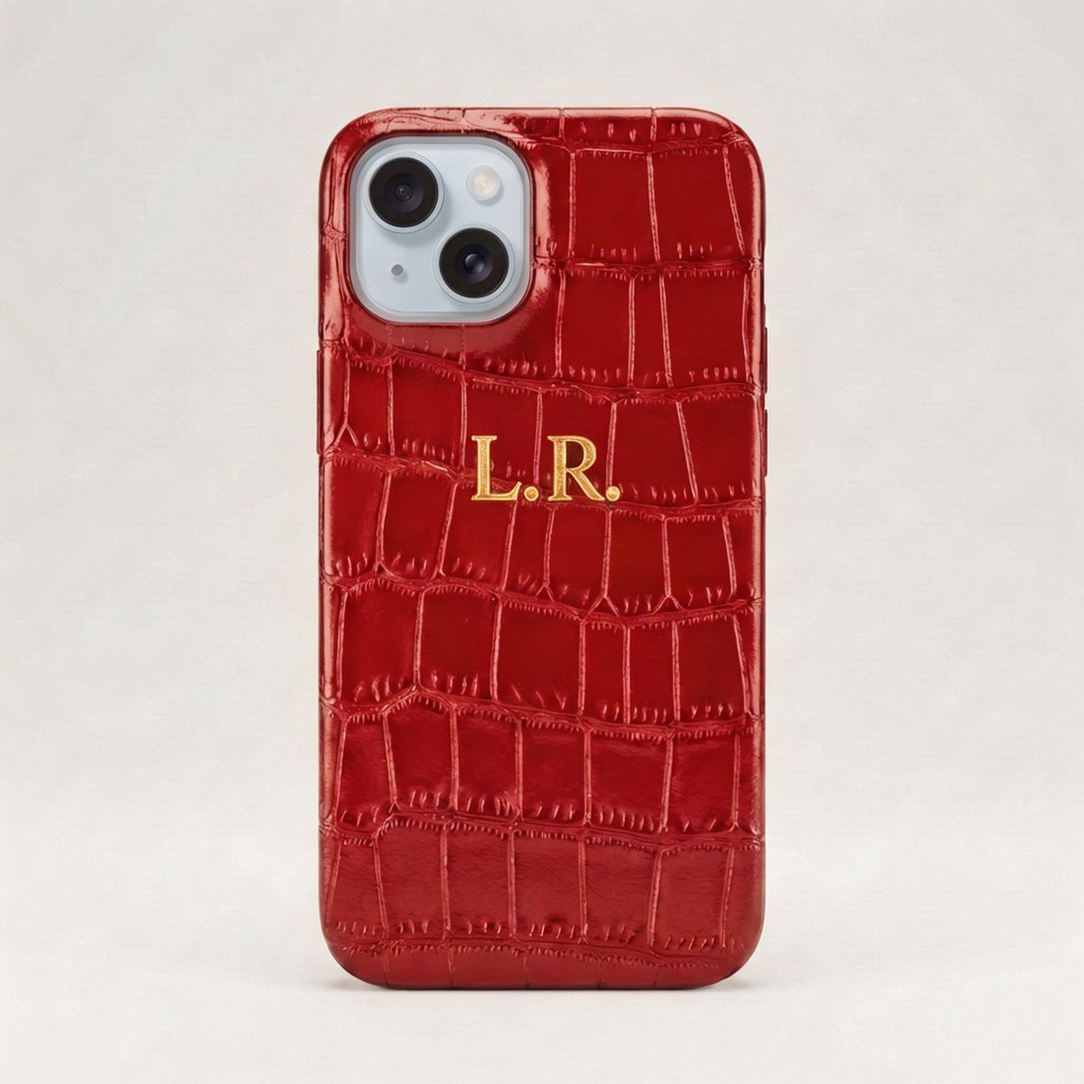 Crimson Personalized Crocodile Leather iPhone Case VEV46279