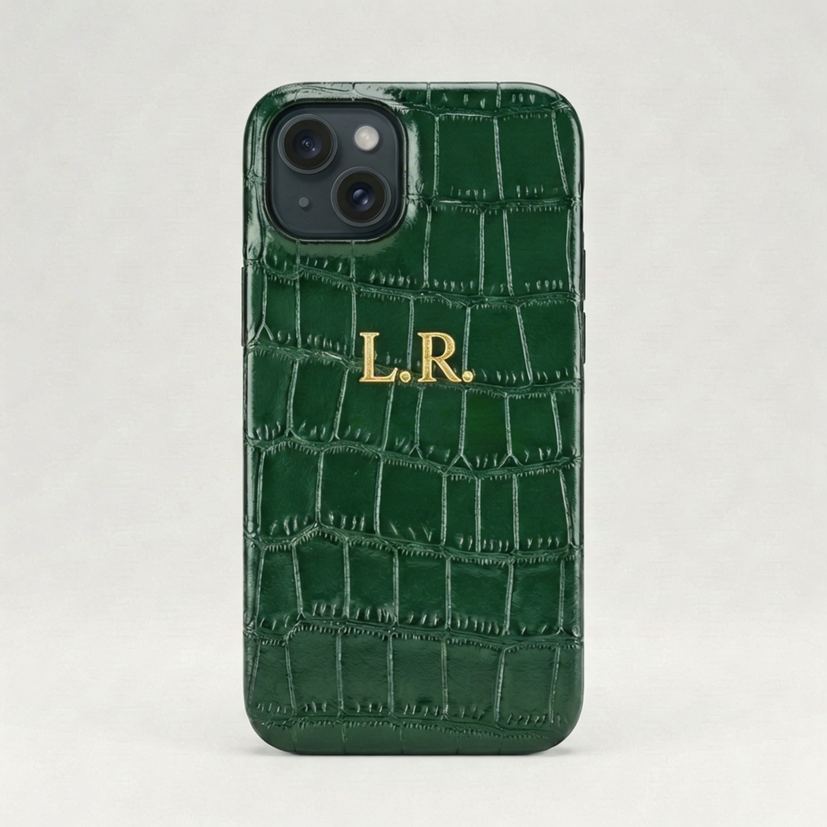 Pine Personalized Crocodile Leather iPhone Case