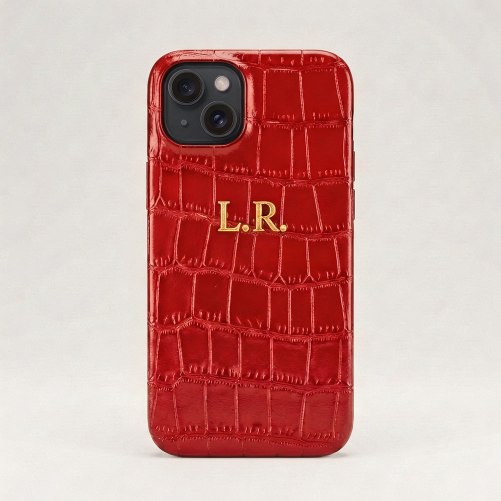 Crimson Personalized Crocodile Leather iPhone Case VEV46279