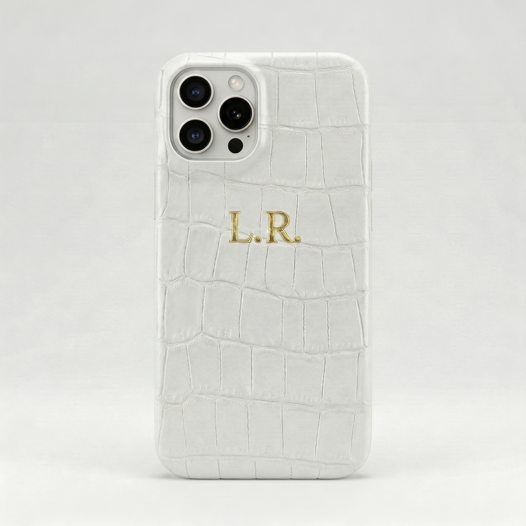 Crème Personalized Crocodile Leather iPhone Case #ELE7596