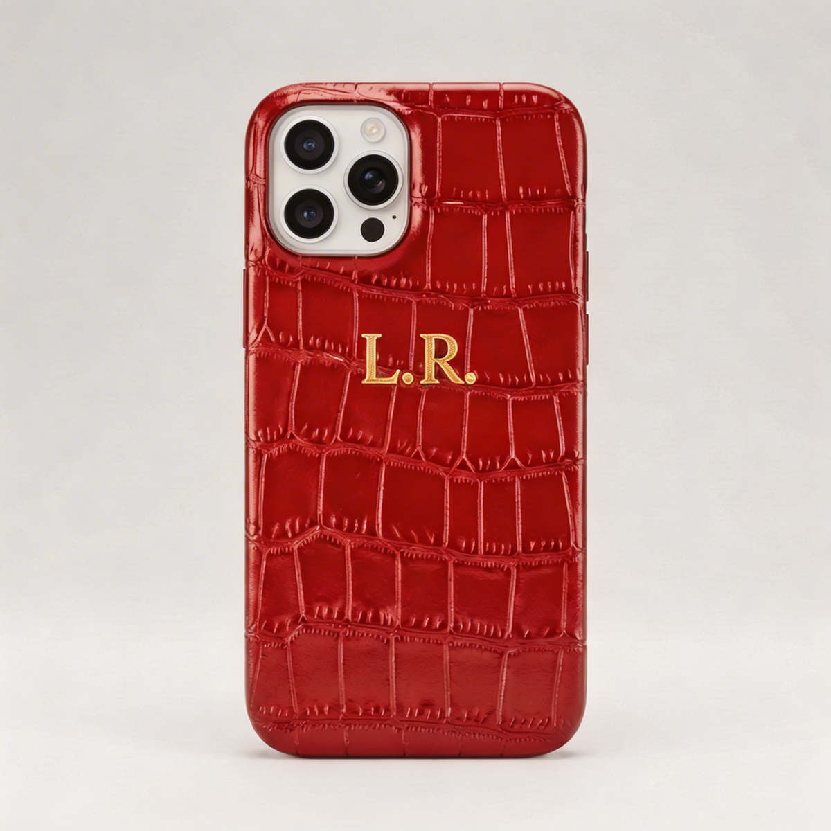 Crimson Personalized Crocodile Leather iPhone Case VEV46279
