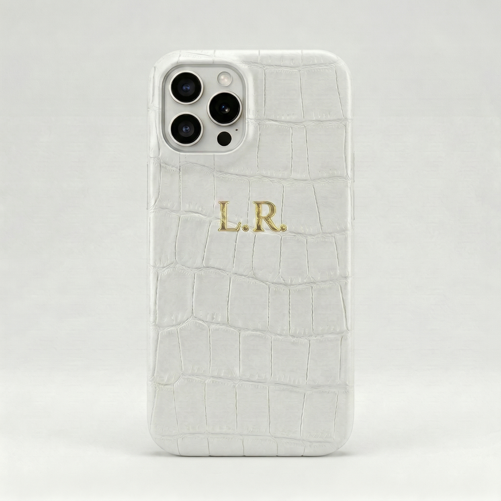 Crème Personalized Crocodile Leather iPhone Case #ELE7596