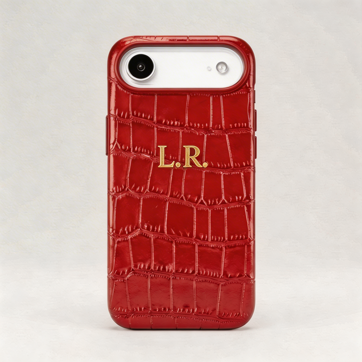 Crimson Personalized Crocodile Leather iPhone Case VEV46279