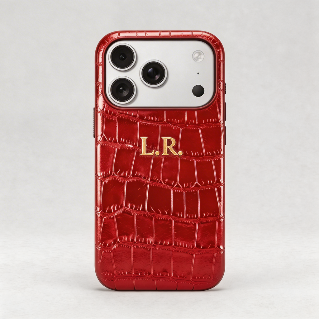 Crimson Personalized Crocodile Leather iPhone Case VEV46279