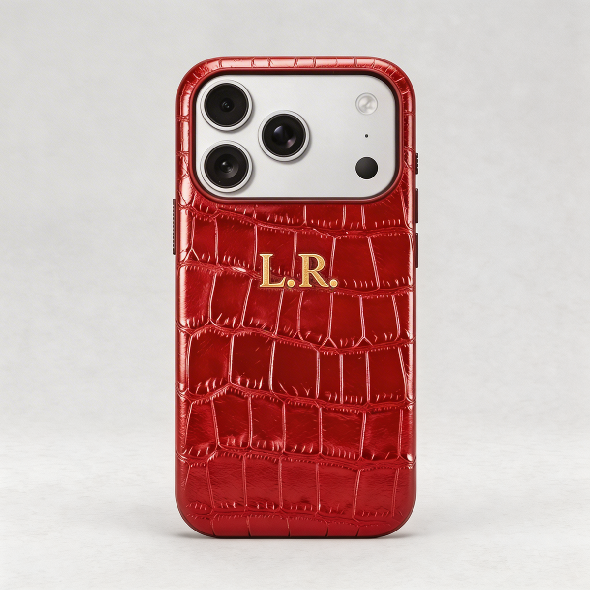 Crimson Personalized Crocodile Leather iPhone Case VEV46279