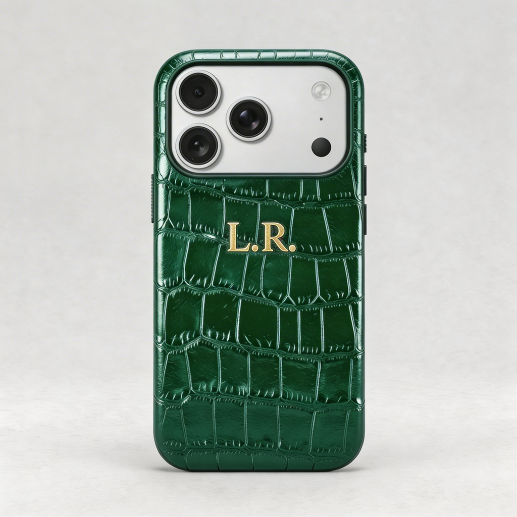 Pine Personalized Crocodile Leather iPhone Case