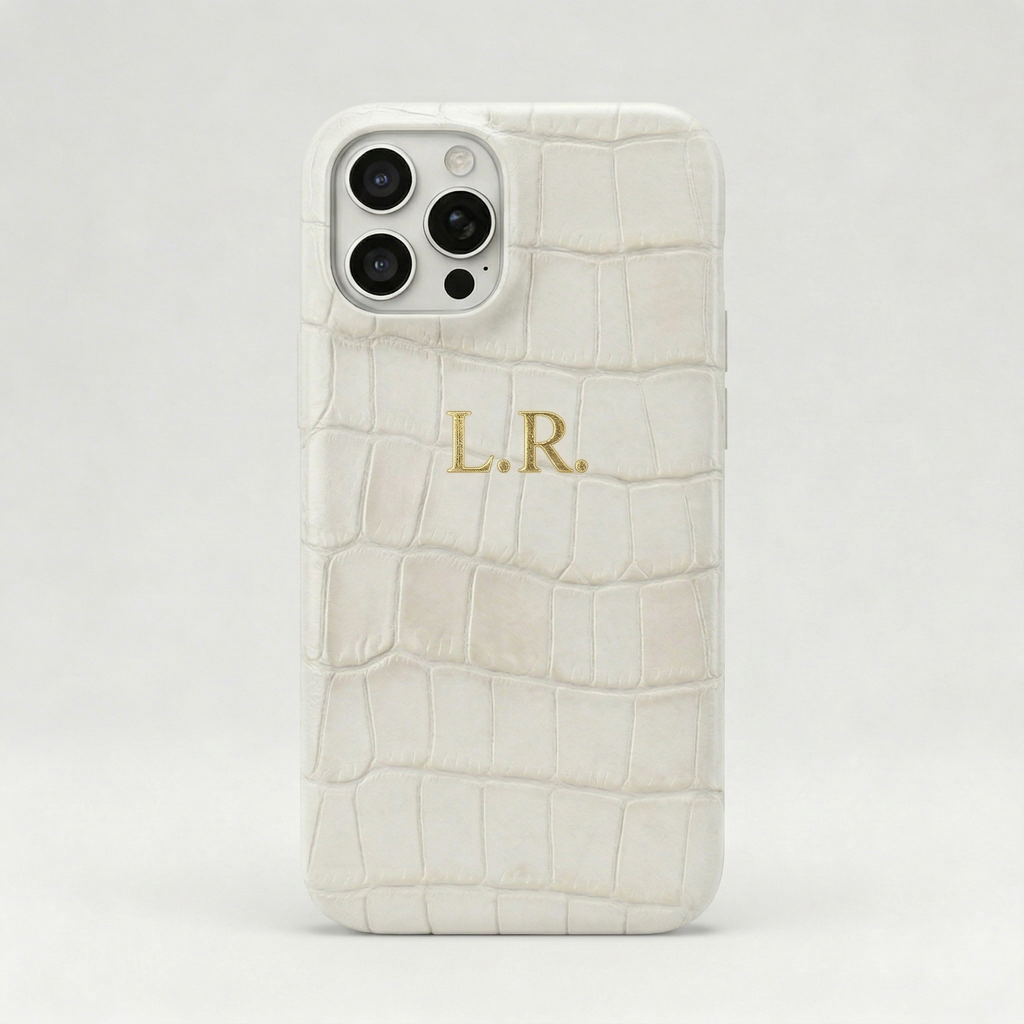 Crème Personalized Crocodile Leather iPhone Case #ELE7596