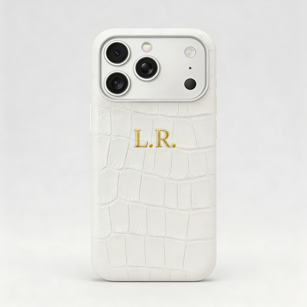 Crème Personalized Crocodile Leather iPhone Case #ELE7596