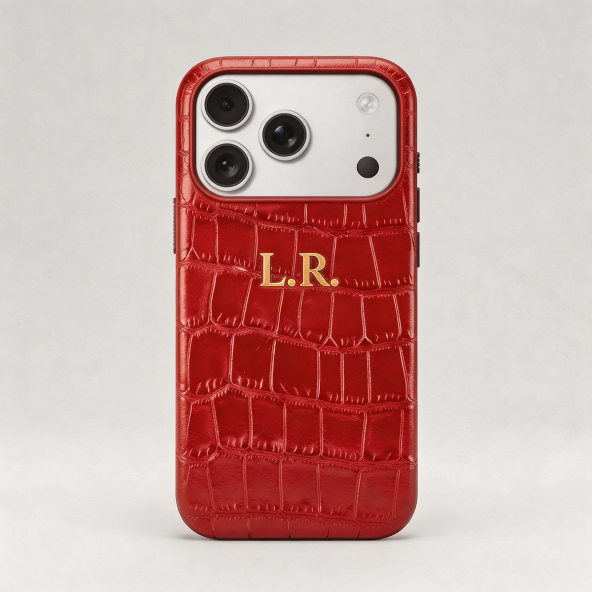 Crimson Personalized Crocodile Leather iPhone Case VEV46279